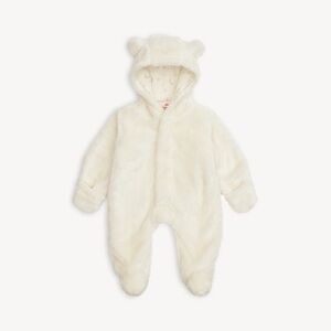 Magnetic Me Cream Fleece Footie with Bear Ears